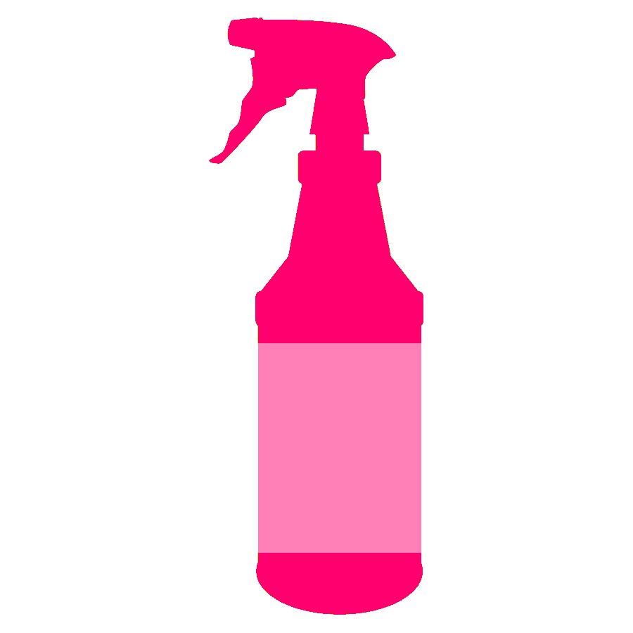 Spray bottle of pink cleaner