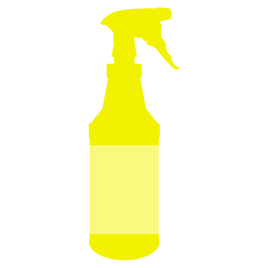 Spray bottle of yellow cleaner